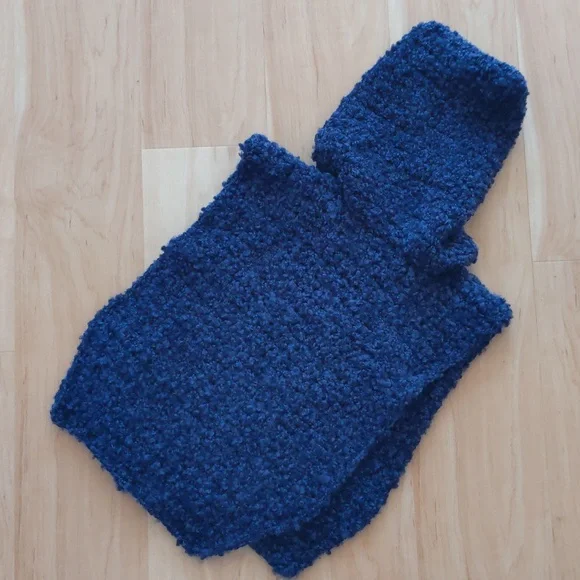 Handmade Poncho, crocheted kids hoodie, XS, new, unisex, soft, retro, knit - Picture 4 of 10